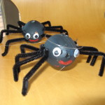 halloween spider crafts using blown out Gemperle eggs
